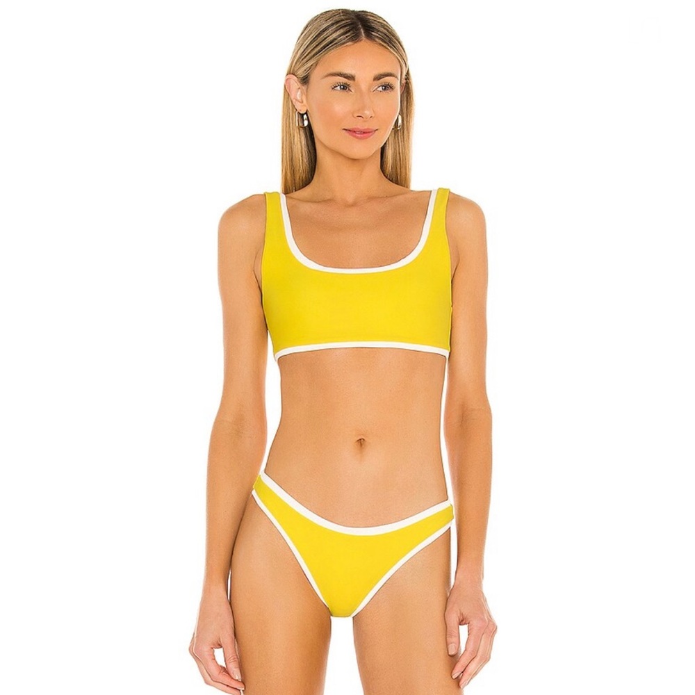 Mikoh Yellow and White Bikini